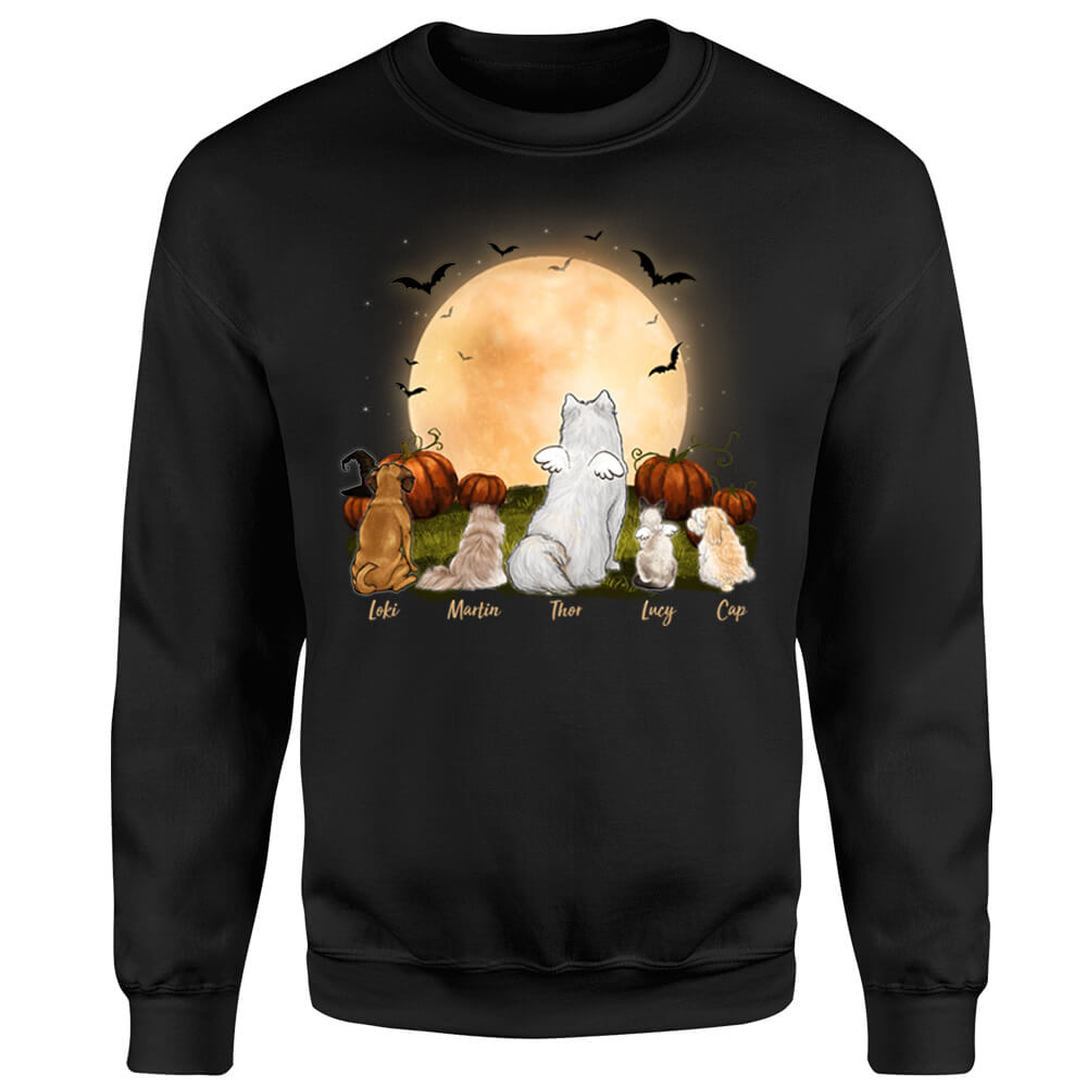 Black Personalized Dog & Cat Halloween Sweatshirts