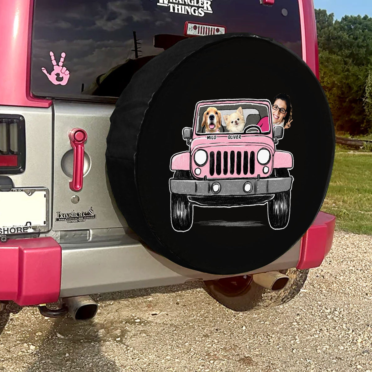 Custom Funny Pet Family Photo Jeep Spare Tire Cover