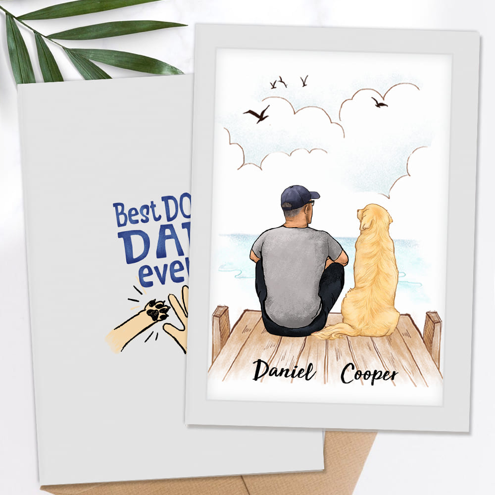 Personalized Dog Dad Folded Greeting Card - You Are A Great Dog Dad - The Best In The World