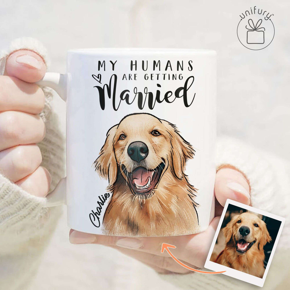 My Humans Are Getting Married Edge-to-Edge Mug For Dog Cat Lovers - Pet Portrait Gift