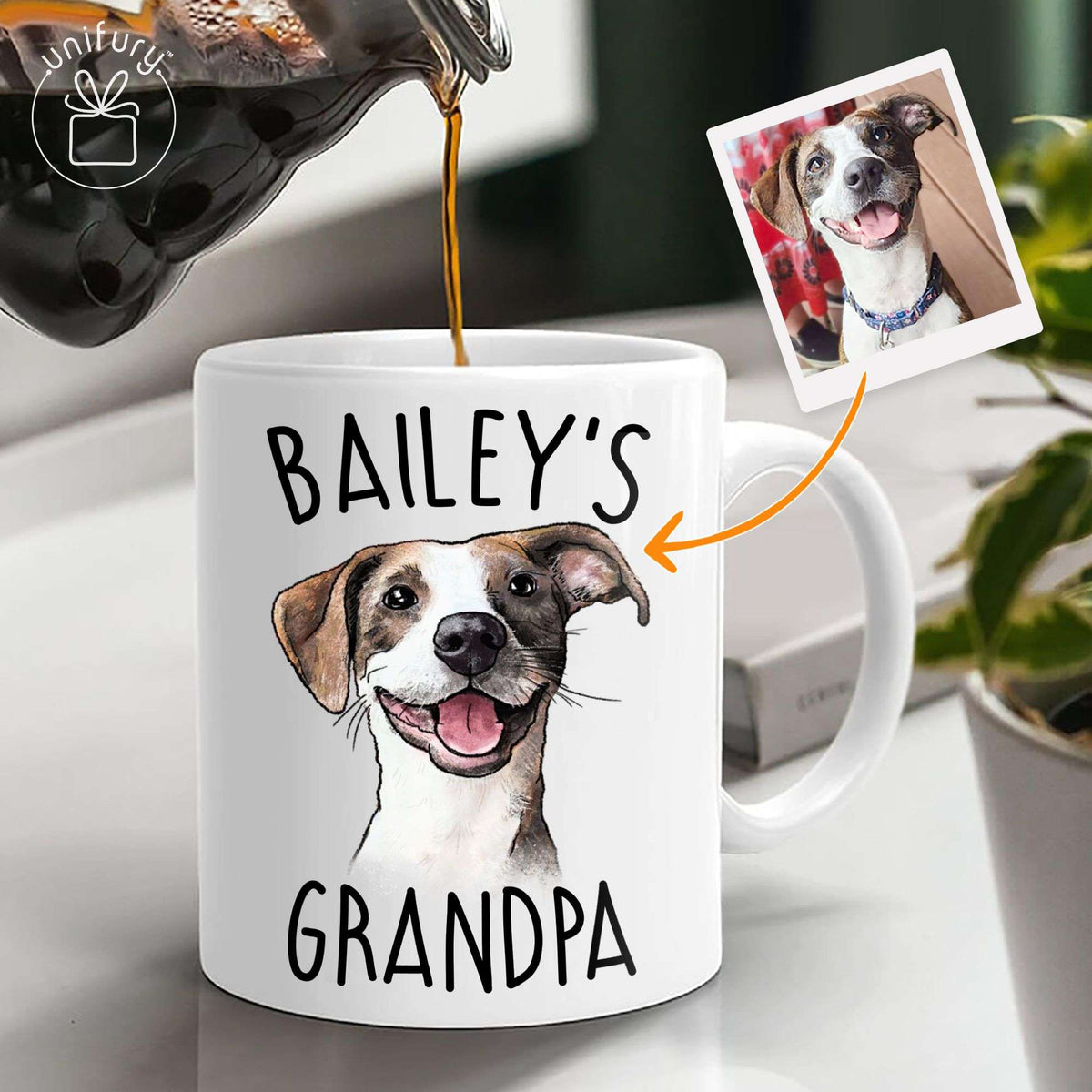Custom Pet Portrait Dog Mom Dog Grandma Edge-to-Edge Mug For Dog Lovers