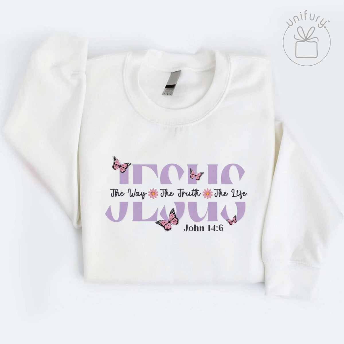 Jesus The Way The Truth The Life Sleeve Printed Standard Sweatshirt