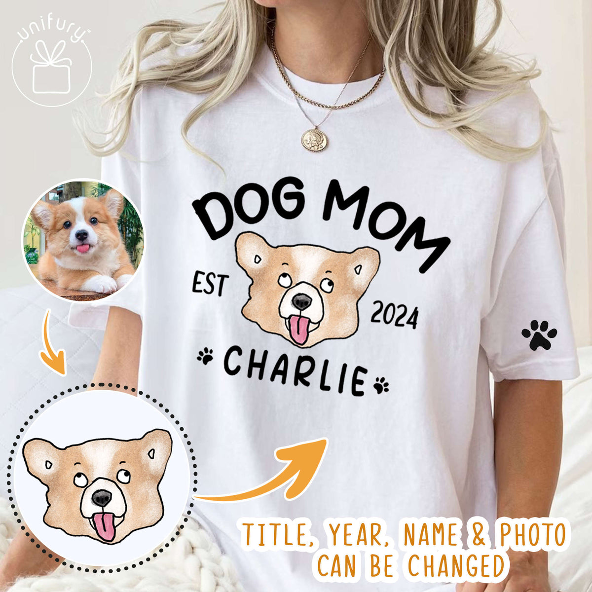 Custom Dog Portrait EST Style 2 Comfort Colors T-shirt