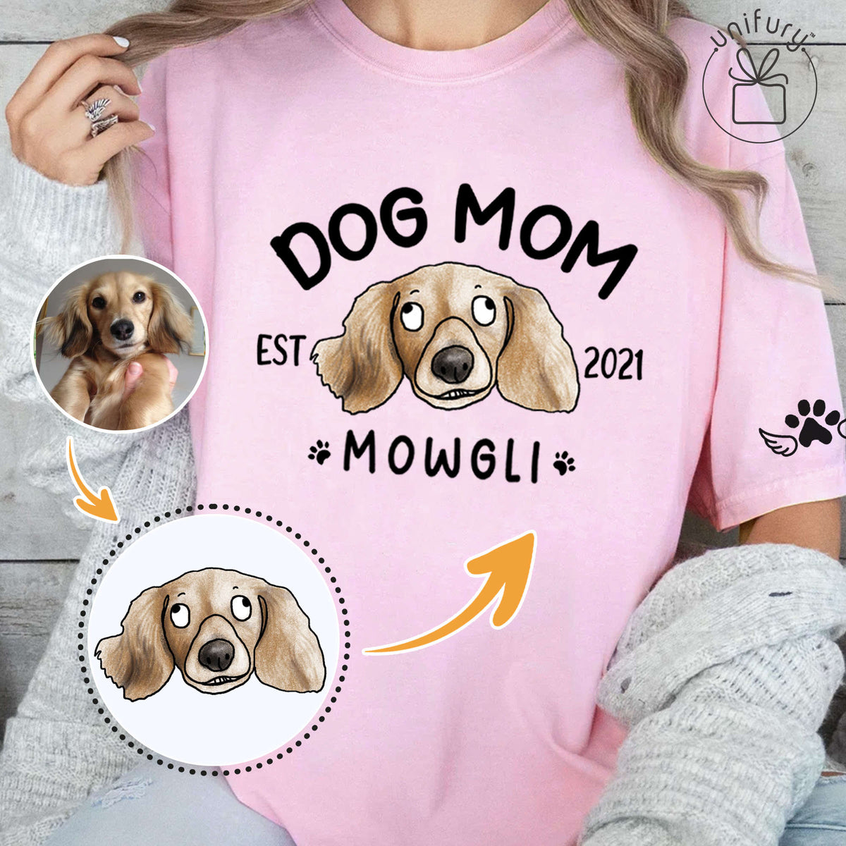 Custom Dog Portrait EST Style 2 Comfort Colors T-shirt