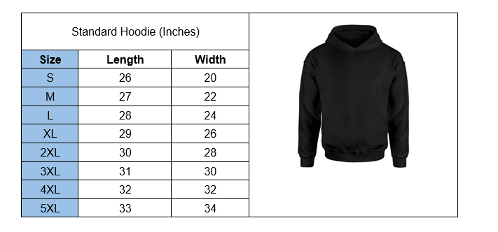 custom dog Christmas hoodie - sizing chart