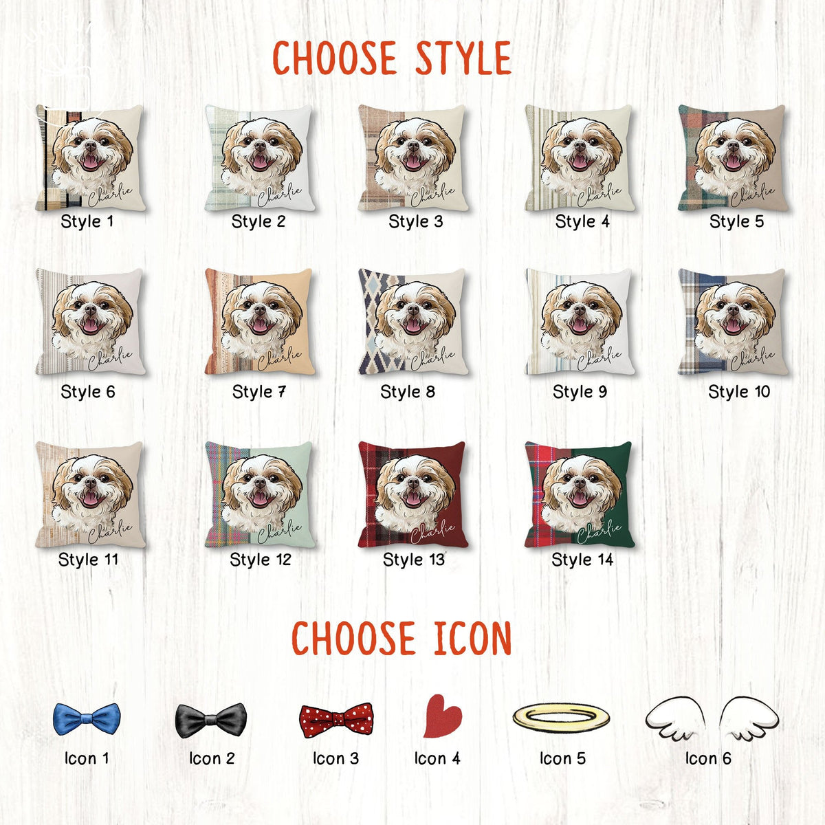 Watercolor Hand-drawing Pet Face Throw Pillow Style 2