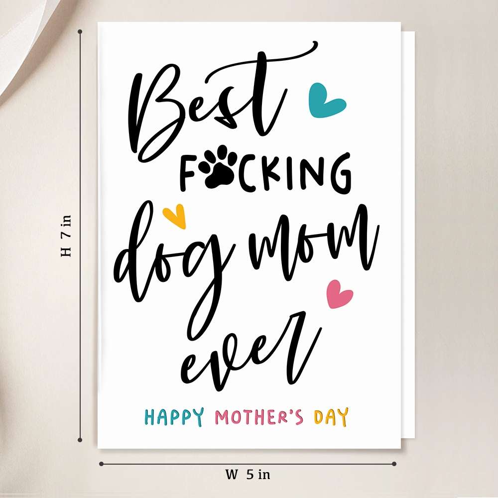 Paw Style Best Dog Mom Ever Folded Greeting Card