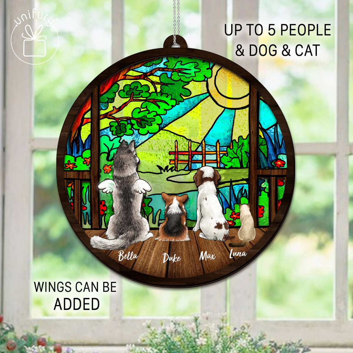 Garden Suncatcher Ornament Gifts, Personalized Christmas Gifts For Dog Cat Lovers, Dog Mom, Dog Dad